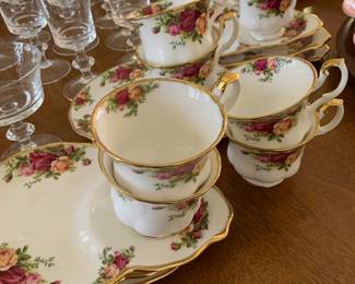 Royal Albert "Old Country Roses" snack sets