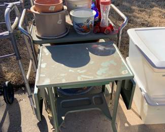 vintage typewriter table and cart