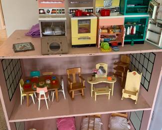 vintage doll house, Deluxe Dream Kitchen and accessories, priced together