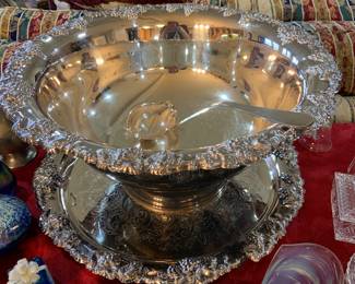 gorgeous silver plated punch bowl