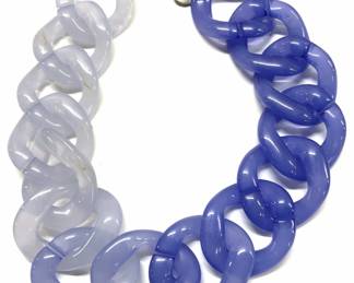 PONO Chunky Blue Lucite Chain Necklace, Italy
