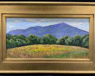 Sgd Mount Monadnock Landscape Oil Painting
