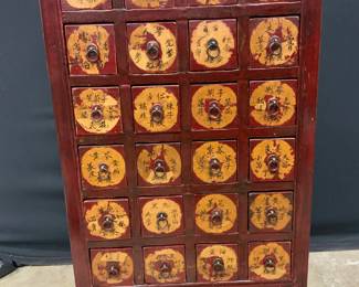 Antique Asian Wooden Apothecary Chest, 24 Drawers
