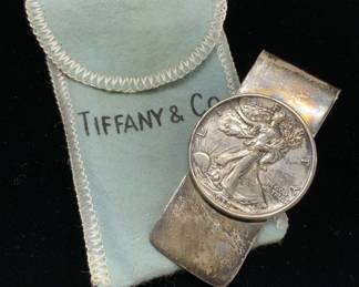 Tiffany & Co Sterling Silver Antq Coin Money Clip
