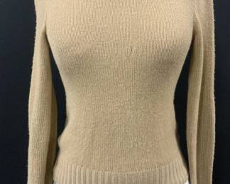 PRADA Tan Wool Suede Patch Sweater, Italy
