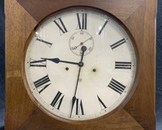ANSONIA CLOCK CO Vntg Wooden Wall Clock 19in
