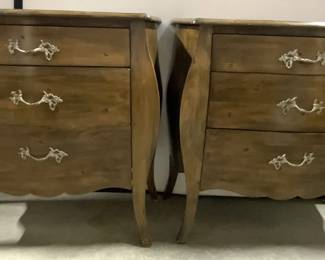 Pr Vintage 3 Drawer Wooden Bombay Chests
