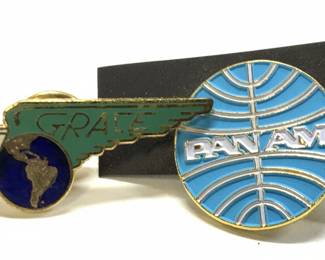 2 Collectible Vintage PAA & PANAM Lapel Pins
