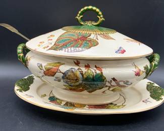 TRENTHAM Antique C. 1870s Tureen W/ Plate & Spoon
