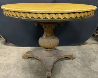 Vintage Wooden Pedestaled Dining Table
