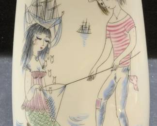 Rosenthal Peynet Porcelain Mermaid Vase Germany
