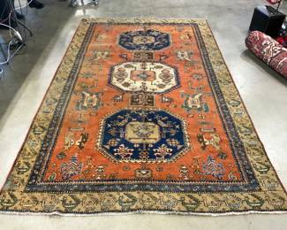 Antique Handmade Afghan Wool Area Rug Rm Sz
