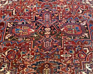 Antq Handmade Persian Heriz Wool Area Rug Rm Sz
