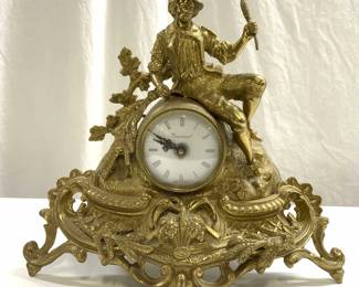 FRANZ HERMLE IMPERIAL Vtg Solid Brass Mantel Clock
