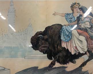 1901 Puck Magazine Colored Political Litho
