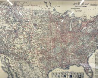 Vintage 1920s Rand McNally Auto Trails Map
