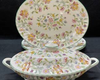 Lot 4 Minton China Haddon Hall Platters & Tureen
