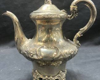 Vtg Asian Style Stamped Sterling Silver Kettle
