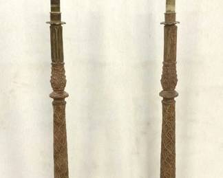 Pr Vintage Giltwood Victorian Floor Lamps
