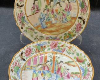 Pair Antique Chinese Famille Rose Bowls

