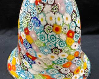 Murano Millefiori Art Glass Bell Hanging Lamp
