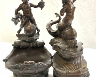 2 Vincenzo CINQUE Antq Sgn Bronze Sculptures ITALY
