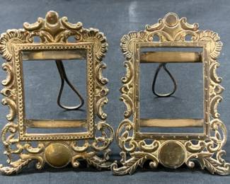 2 Vintage Embossed Sterling Silver Picture Frames
