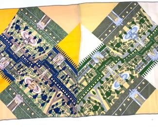 Silk FORNASETTI-MILANO Long Garden Shawl, Italy
