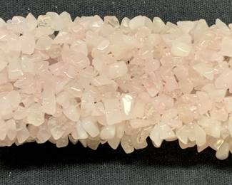 Rose Quartz Chip Beaded Stretch Bracelet
