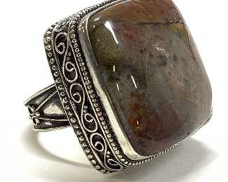Hand Crafted Sterling Silver Natural Stone Ring
