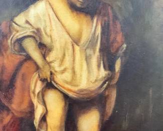 Qeri Signed Rembrandt Style Oil Painting
