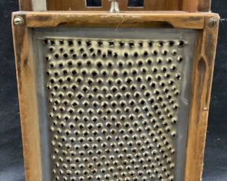 Antique Wooden Kitchen Grater W Drawer
