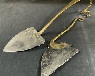 2 Artisan Crafted & Signed Etched Kitchen Utensils
