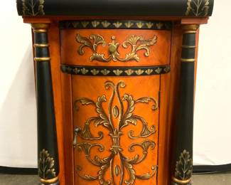 Custom Painted Wooden Side Table Bar Cabinet
