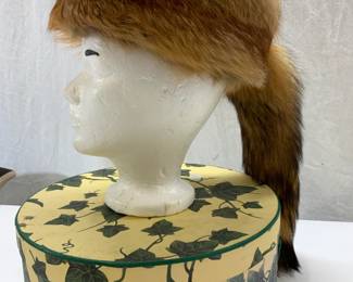 Lenore Marshall New York Fox Fur Suede Hat, Box
