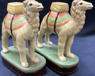 Pr Vintage Porcelain Camel Figurals
