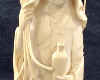 Vintage Carved Bone Asian Figural 13.75in
