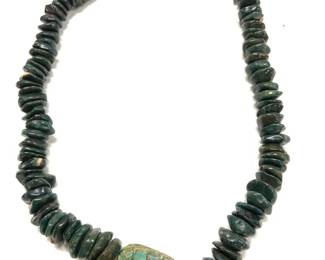 Natural Stone Necklace W Turquoise Egyptian Scarab
