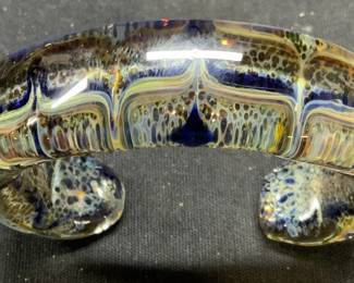 Hand Blown Art Glass Cuff Bracelet
