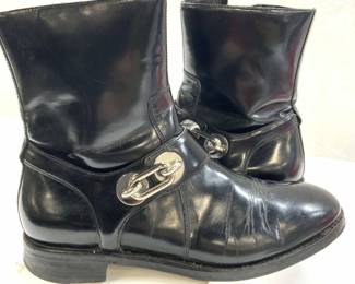 BALENCIAGA Maillon Chain Ankle Leather Boots ITALY
