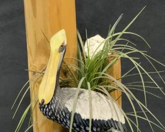 Nautical Dock Pilings Light W Pelican & Shell 42in
