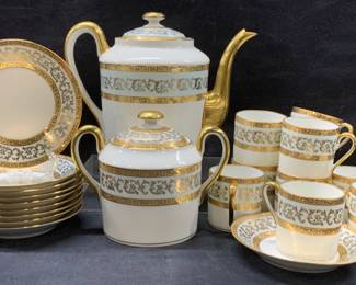 Set 22 Jammet Seignolles Limoges Porcelain Dishes
