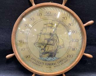 Vtg Funeral Advertising Nautical Thermometer

