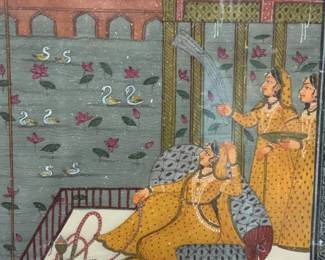Mughal Ladies Of The Harem Painting On Silk
