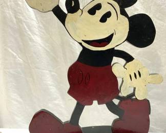 Retro Mickey Mouse Standing Wood Holder c1940s 22i
