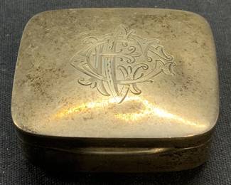 Vintage D&F Etched Sterling Silver Trinket Box
