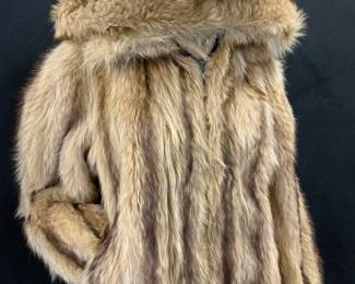 Michael Forest NY Fox Fur Jacket w Hood
