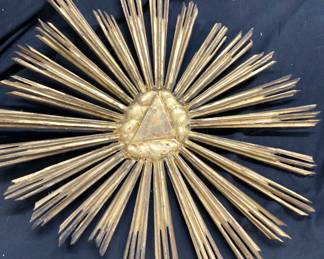 Antique Gilt Wood Sunburst Sculpture Europe 26.5in
