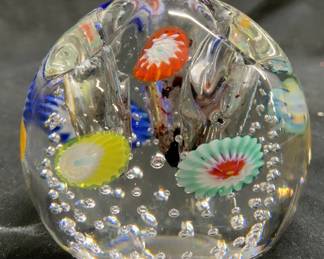 MILLEFIORI MURANO Glass Pen Holder Paperweight
