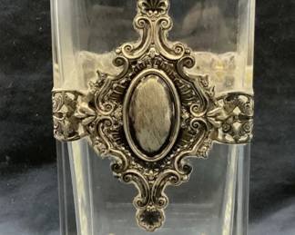 Sterling Overlaid Footed Crystal Vase
